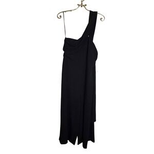 Symphony Plus Black One Shoulder‎ Ruched Jumpsuit Plus Size 1XL IXB1462AP